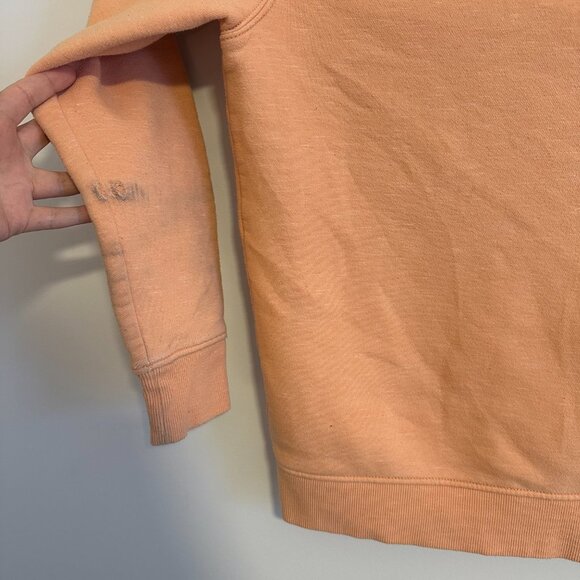 Carhartt Hoodie Sweatshirt Mens Medium Orange Distressed Long Sleeve - Picture 3 of 7